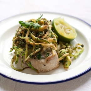 Tuna with Capers and Zucchini Julienne Tuna with Capers and Zucchini Julienne