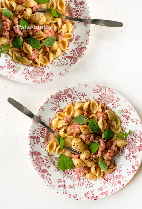 Pasta with Sausage and Mustard